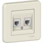 Розетка телефонная Schneider Electric Leona двойная 4 контакта пластик крем LNA4200123