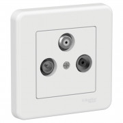 Розетка TV/R/SAT прохідна Schneider Electric Leona пластик білий LNA3500221