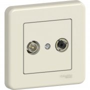 Розетка TV/R кінцева Schneider Electric Leona пластик крем LNA3300123