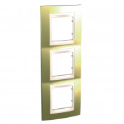 Рамка 3-постова Schneider Electric Unica Plus вертикальна золото/слоняча кістка MGU66.006V.504