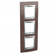 Рамка 3-постова Schneider Electric Unica Top вертикальна тютюн/алюміній MGU66.006V.0M4