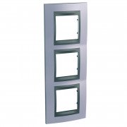 Рамка 3-постова Schneider Electric Unica Top вертикальна блакитний берил/графіт MGU66.006V.298