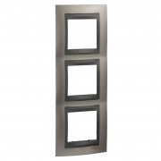 Рамка 3-постова Schneider Electric Unica Top вертикальна нікель матовий/графіт MGU66.006V.239