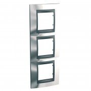 Рамка 3-постовая Schneider Electric Unica Top вертикальная хром блестящий/графит MGU66.006V.210