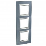 Рамка 3-постова Schneider Electric Unica Top вертикальна металік/алюміній MGU66.006V.097