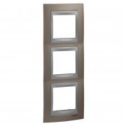 Рамка 3-постова Schneider Electric Unica Top вертикальна онікс мідний/алюміній MGU66.006V.096