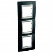 Рамка 3-постова Schneider Electric Unica Top вертикальна чорний родій/алюміній MGU66.006V.093