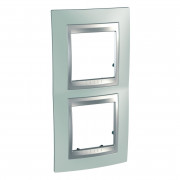 Рамка 2-постова Schneider Electric Unica Top вертикальна смарагдовий/алюміній MGU66.004V.094
