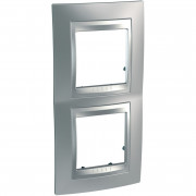 Рамка 2-постова Schneider Electric Unica Top вертикальна хром матовий/алюміній MGU66.004V.038