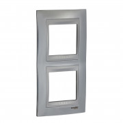 Рамка 2-постовая Schneider Electric Unica Top вертикальная хром блестящий/алюминий MGU66.004V.010