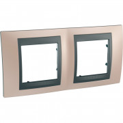 Рамка 2-постовая Schneider Electric Unica Top оникс медный/графит MGU66.004.296