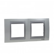 Рамка 2-постова Schneider Electric Unica Top білий/алюміній MGU66.004.092