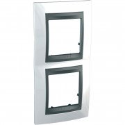 Рамка 2-постовая Schneider Electric Unica Top вертикальная белоснежный/графит MGU66.004V.292