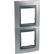 Рамка 2-постова Schneider Electric Unica Top вертикальна хром матовий/графіт MGU66.004V.238