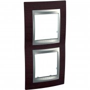 Рамка 2-постова Schneider Electric Unica Top вертикальна венге/алюміній MGU66.004V.0M3