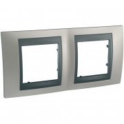 Рамка 2-постова Schneider Electric Unica Top нікель матовий/графіт MGU66.004.239