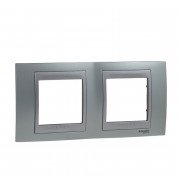 Рамка 2-постовая Schneider Electric Unica Top изумрудный/алюминий MGU66.004.094