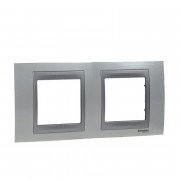Рамка 2-постова Schneider Electric Unica Top білий/алюміній MGU66.004.092