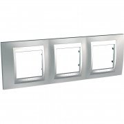 Рамка 3-постовая Schneider Electric Unica Top хром матовый/алюминий MGU66.006.038