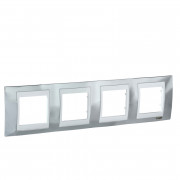 Рамка 4-постова Schneider Electric Unica Plus хром блискучий/білий MGU66.008.810