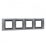 Рамка 4-постова Schneider Electric Unica Top хром матовий/графіт MGU66.008.238