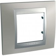 Рамка 1-постовая Schneider Electric Unica Top никель матовый/алюминий MGU66.002.039