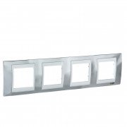 Рамка 4-постова Schneider Electric Unica Plus хром блискучий/білий MGU66.008.810