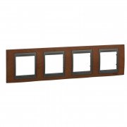 Рамка 4-постовая Schneider Electric Unica Top черешня/графит MGU66.008.2M2