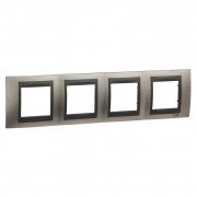 Рамка 4-постовая Schneider Electric Unica Top никель матовый/графит MGU66.008.239