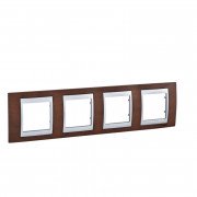 Рамка 4-постовая Schneider Electric Unica Top табак/алюминий MGU66.008.0M4