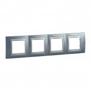 Рамка 4-постовая Schneider Electric Unica Top голубой берилл/алюминий MGU66.008.098