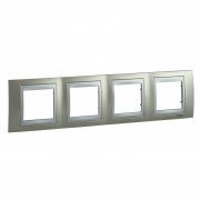 Рамка 4-постова Schneider Electric Unica Top титановий/алюміній MGU66.008.095