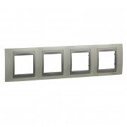 Рамка 4-постова Schneider Electric Unica Top білий/алюміній MGU66.008.092