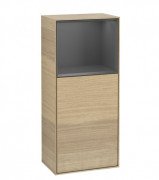 Шафка для ванної Villeroy & Boch Finion 41,8х93,6х27 см петлі зліва з підсвічуванням ДСП шпон дуба/антрацит матовий лак F520GKPC