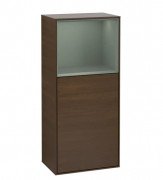 Шафка для ванної Villeroy & Boch Finion 41,8х93,6х27 см петлі зліва з підсвічуванням ДСП шпон волоського горіха/оливковий матовий лак F520GMGN