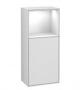 Шафка для ванної Villeroy & Boch Finion 41,8х93,6х27 см петлі праворуч з підсвічуванням МДФ білий матовий лак/глянцевий білий лак F530GFMT