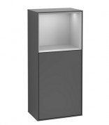 Шафка для ванної Villeroy & Boch Finion 41,8х93,6х27 см петлі праворуч з підсвічуванням МДФ антрацит матовий лак/світло-сірий матовий лак F530GJGK