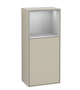 Шафка для ванної Villeroy & Boch Finion 41,8х93,6х27 см петлі праворуч з підсвічуванням МДФ пісок матовий лак/світло-сірий матовий лак F530GJHH