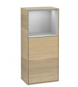 Шафка для ванної Villeroy & Boch Finion 41,8х93,6х27 см петлі праворуч з підсвічуванням ДСП шпон дуба/світло-сірий матовий лак F530GJPC