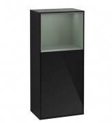 Шафка для ванної Villeroy & Boch Finion 41,8х93,6х27 см петлі праворуч з підсвічуванням МДФ глянсовий чорний лак/оливковий матовий лак F530GMPH