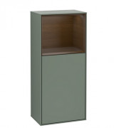 Шафка для ванної Villeroy & Boch Finion 41,8х93,6х27 см петлі праворуч з підсвічуванням МДФ оливковий матовий лак/шпон волоського горіха F530GNGM