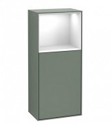 Шафка для ванної Villeroy & Boch Finion 41,8х93,6х27 см петлі праворуч з підсвічуванням МДФ оливковий матовий лак/глянсовий білий лак F530GFGM