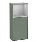 Шафка для ванної Villeroy & Boch Finion 41,8 х93, 6х27 см петлі праворуч з підсвічуванням МДФ оливковий матовий лак/світло-сірий матовий лак F530GJGM