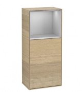 Шафка для ванної Villeroy & Boch Finion 41,8х93,6х27 см петлі праворуч з підсвічуванням ДСП шпон дуба/світло-сірий матовий лак F530GJPC