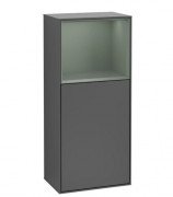 Шафка для ванної Villeroy & Boch Finion 41,8 х93, 6х27 см петлі праворуч з підсвічуванням МДФ антрацит матовий лак/оливковий матовий лак F530GMGK