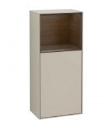 Шафка для ванної Villeroy & Boch Finion 41,8х93,6х27 см петлі праворуч з підсвічуванням МДФ пісок матовий лак/шпон волоського горіха F530GNHH