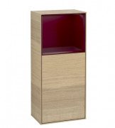 Шафка для ванної Villeroy & Boch Finion 41,8х93,6х27 см петлі праворуч з підсвічуванням ДСП шпон дуба/півон матовий лак F530HBPC