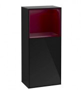 Шафка для ванної Villeroy & Boch Finion 41,8х93,6х27 см петлі праворуч з підсвічуванням МДФ глянсовий чорний лак/півон матовий лак F530HBPH