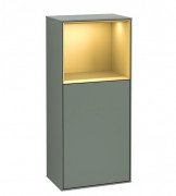 Шафка для ванної Villeroy & Boch Finion 41,8х93,6х27 см петлі праворуч з підсвічуванням МДФ оливковий матовий лак/золотий матовий лак F530HFGM