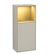 Шафка для ванної Villeroy & Boch Finion 41,8х93,6х27 см петлі праворуч з підсвічуванням МДФ пісок матовий лак/золотий матовий лак F530HFHH